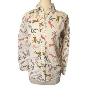 Marine Layer Sahara Cheetah Leopard Button Down Long Sleeve Shirt Women's Small